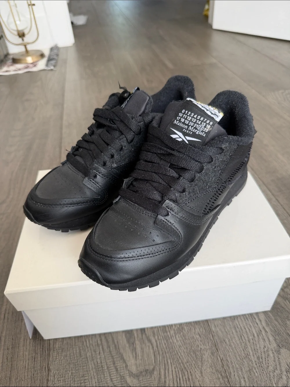 Maison Martin Margiela x Reebok Black Leather & Suede Women's Low-Top Sneakers